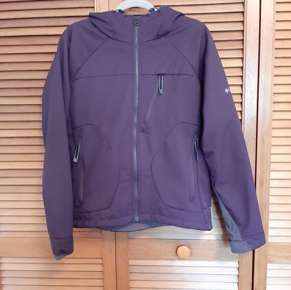 Columbia purple soft shell jacket